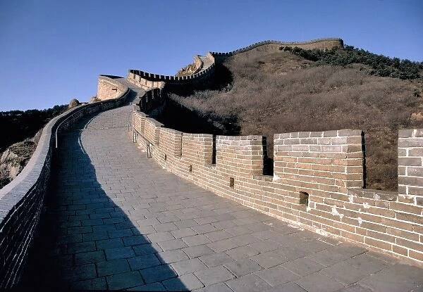 China, Hebei Province, Badaling, The Great Wall. The path of the Great Wall of China