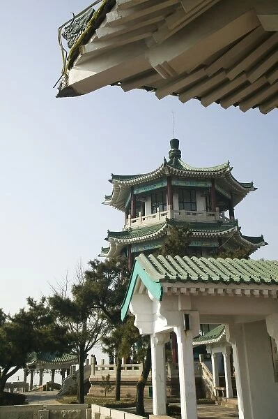 China, Shandong Province, Qingdao. Qingdao Old Town- Temple at Xiaoyushan Park