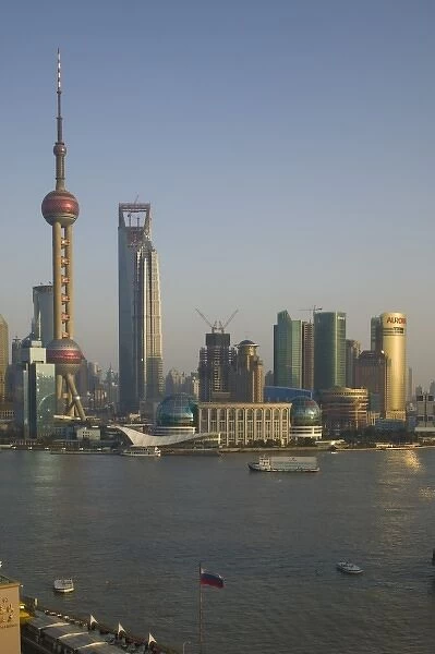 CHINA, Shanghai. High Angle View of Pudong District  /  Late Afternoon