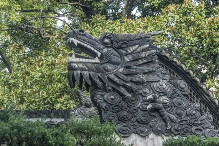 Framed Print : China, Shanghai. Yu Garden dragon Framed Print : China, Shanghai. Yu Garden dragon