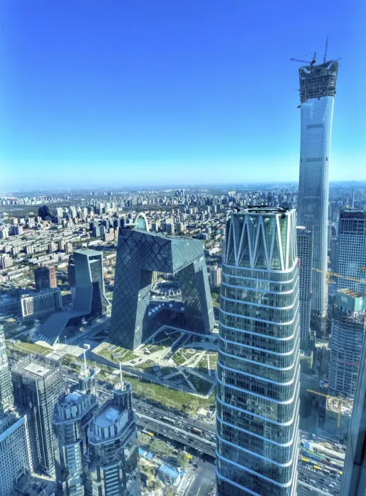 Framed Print : China World Trade Center, Z15 Tower. CCTV Pants Building, Guamao Central Business District
