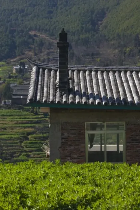 Framed Print : CHINA, Yunnan Province, Heqing. Mountain Town Terraced Fields from hillside farm Framed Print : CHINA, Yunnan Province, Heqing. Mountain Town Terraced Fields from hillside farm