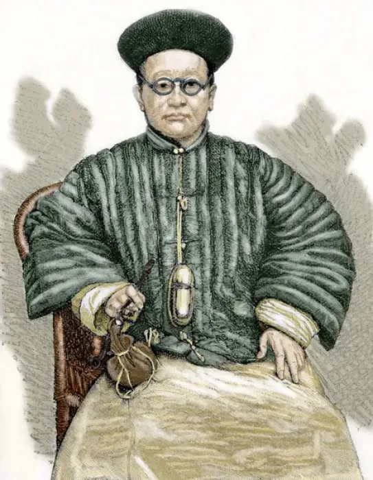 Framed Print : Chinese doctor. 19th century engraving. Colored Framed Print : Chinese doctor. 19th century engraving. Colored