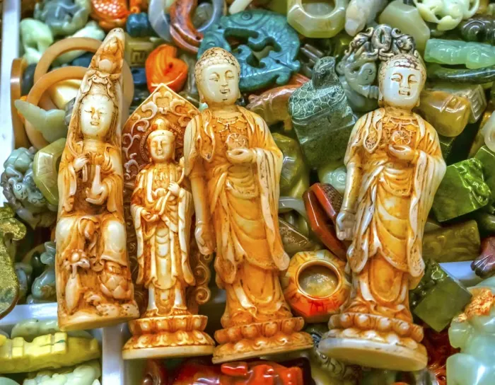 Framed Print : Chinese replica of plastic Buddha, Panjuan Flea Market decorations, Beijing, China Framed Print : Chinese replica of plastic Buddha, Panjuan Flea Market decorations, Beijing, China