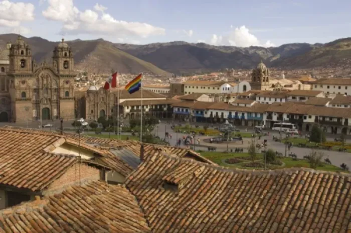 Framed Print : Christian Cathedral and gardens in Plaza de Armas, Cuzco, Peru. Cuzco city is a Framed Print : Christian Cathedral and gardens in Plaza de Armas, Cuzco, Peru. Cuzco city is a