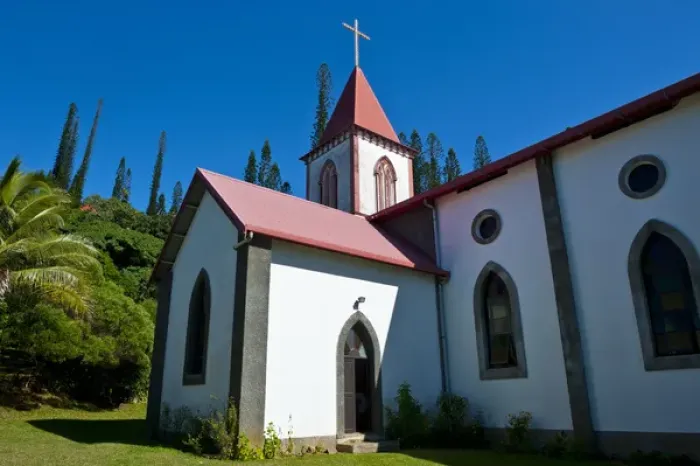 Framed Print : The christian church of Vao, Ile des Pins, New Caledonia, Melanesia, South Pacific Framed Print : The christian church of Vao, Ile des Pins, New Caledonia, Melanesia, South Pacific