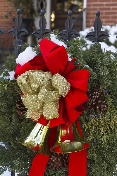 Christmas wreaths and a rare holiday snow, Huntsville, Alabama
