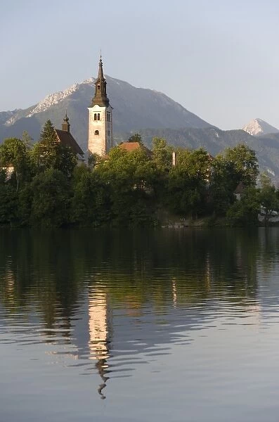 Church of the Assumption on island in Lake Bled, Slovenia