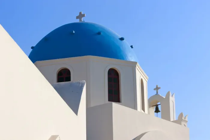 Framed Print : Church on the coast of Aegean Sea. Oia, Santorini Island, Greece Framed Print : Church on the coast of Aegean Sea. Oia, Santorini Island, Greece