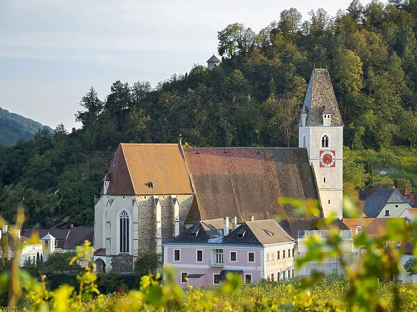 Church Heiliger Mauritius (Saint Maurice). Historic village Spitz located in wine-growing