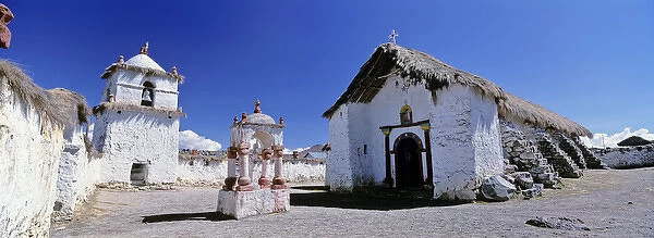 Church of Parinacota, an Aymara village in Lauca National Park in the Altiplano of northern Chile