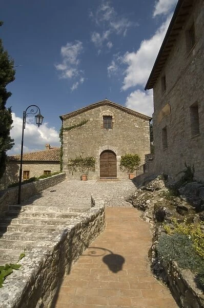 Church at San Simeone hotel, Rocca d Orcia, Val d Orcia, Siena province, Tuscany, Italy