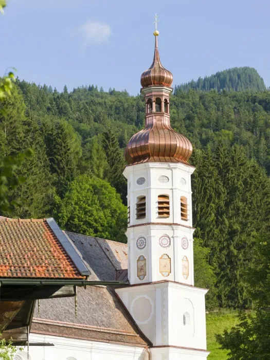 Framed Print : Church Sankt Michael. Village Sachrang in the Chiemgau in the Bavarian alps Framed Print : Church Sankt Michael. Village Sachrang in the Chiemgau in the Bavarian alps