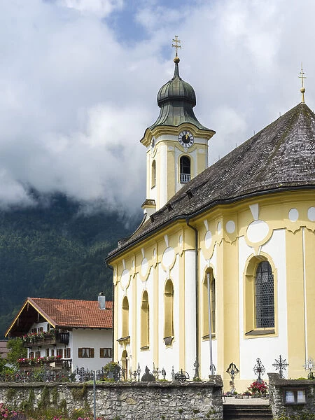 Church Sankt Remigius. Village Schleching in the Chiemgau in the Bavarian alps
