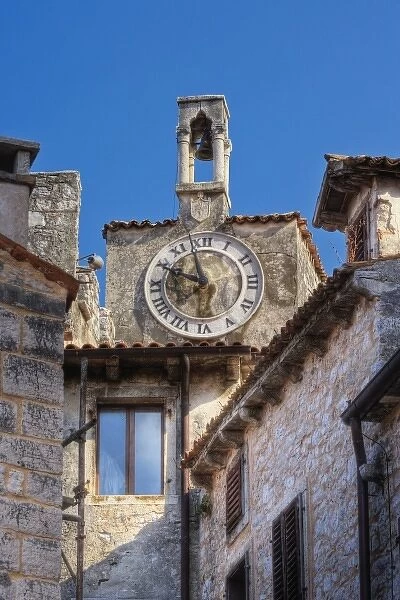 Church tower with clock, Bale, Croatia