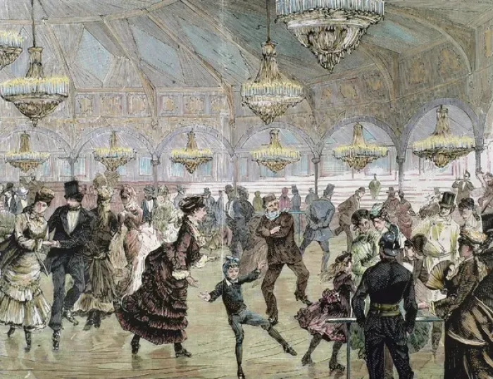 Framed Print : Circle of skaters (Skating-Rink) in the circus of the Champs Elysees in Paris Framed Print : Circle of skaters (Skating-Rink) in the circus of the Champs Elysees in Paris