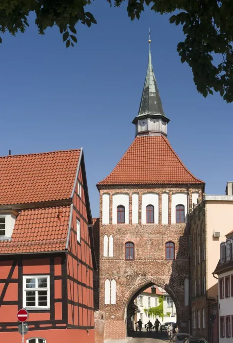 Framed Print : City gate Kuetertor. The Hanseatic City Stralsund. The old town is listed as UNESCO World Heritage