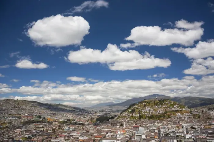 Framed Print : The city of Quito, Ecuador with El Panecillo (hill on the right) Framed Print : The city of Quito, Ecuador with El Panecillo (hill on the right)