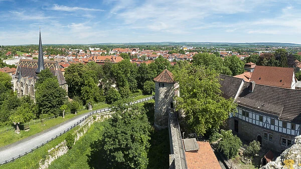 City view. The medieval town Muehlhausen in Thuringia. Germany