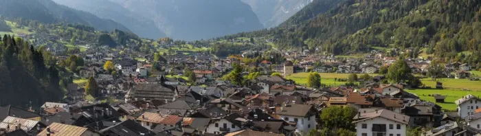 Framed Print : City view of Tonadico in the valley of Primiero in the Dolomites of Trentino, Italy Framed Print : City view of Tonadico in the valley of Primiero in the Dolomites of Trentino, Italy