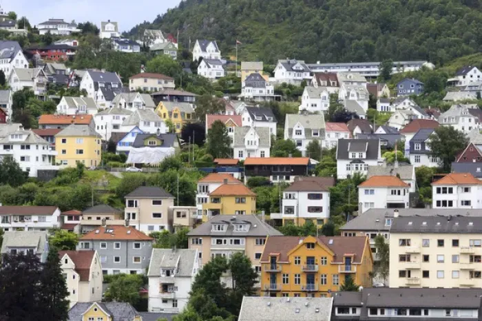 Framed Print : Cityscape. Bergen. Norway