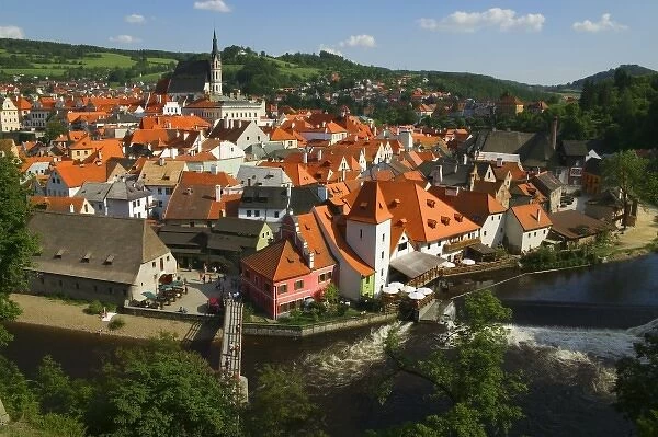 Cityscape of Cesky Krumlov by Vltava River, Czech Republic