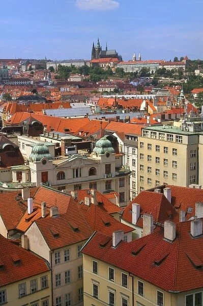 Cityscape of historical buildings in old town square, Prague, Czech Republic
