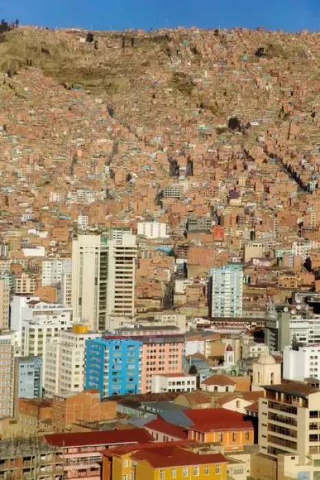 Framed Print : Cityscape of La Paz downtown, Bolivia