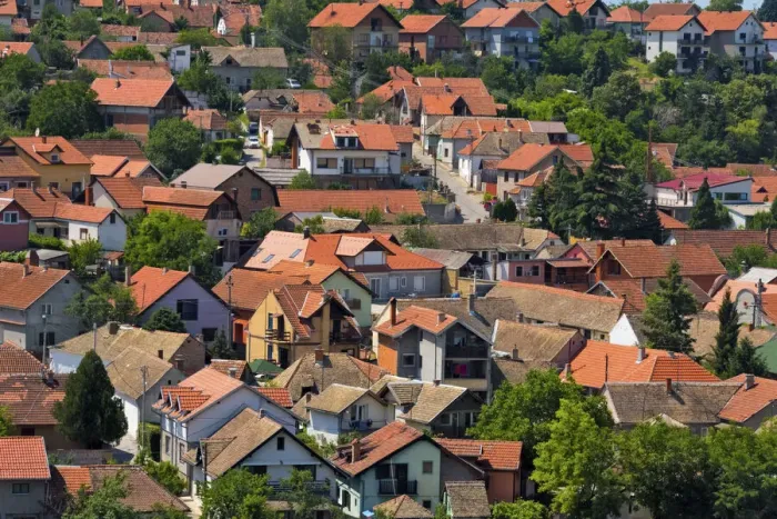 Framed Print : Cityscape of red roof houses, Sremski Karlovci, Serbia Framed Print : Cityscape of red roof houses, Sremski Karlovci, Serbia