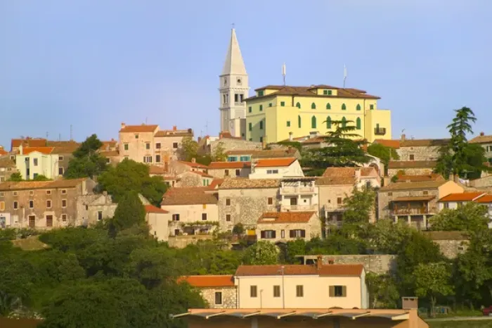 Framed Print : Cityscape of Rovinj dominated by Euphemia Cathedral, Istria, Croatia Framed Print : Cityscape of Rovinj dominated by Euphemia Cathedral, Istria, Croatia