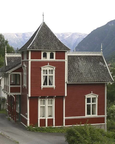 Classic 1800;s Norwegian home in Ulvik on the shores of Hardanger Fjord, Norway