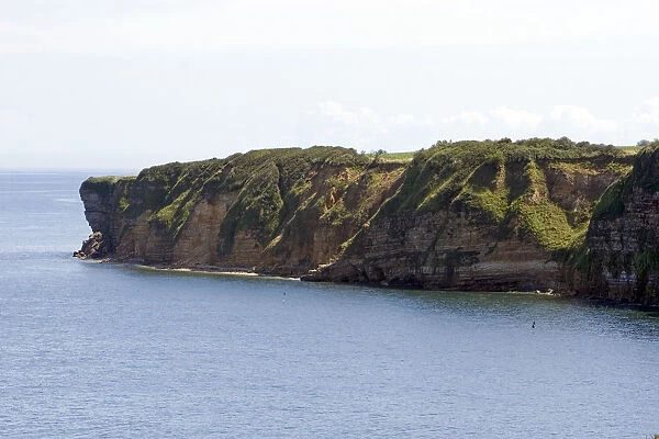 Cliffs at Omaha Beach on the coast of Normandy in northern France