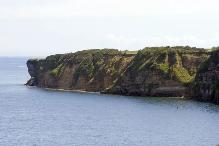 Framed Print : Cliffs at Omaha Beach on the coast of Normandy in northern France