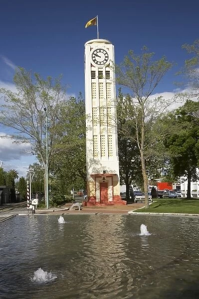 Clock Tower and fountain, Hastings, Hawkes Bay, North Island, New Zealand
