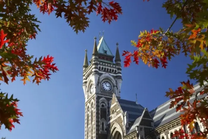 Framed Print : Clock Tower, Registry Building, University of Otago in Autumn, Dunedin, South Island