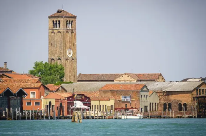 Framed Print : Clocktower and docks, Murano, Veneto, Italy Framed Print : Clocktower and docks, Murano, Veneto, Italy
