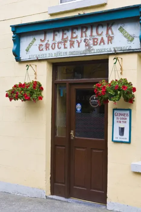 Framed Print : Clonbur, Ireland. A Grocery Store and Pub