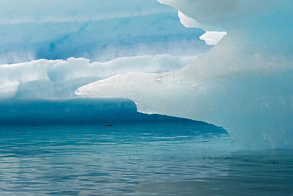 Close up of blue ice in the fjord of Narsarsuaq, Greenland