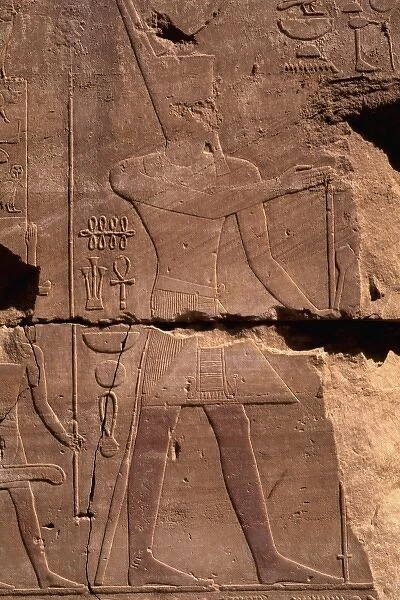 Close up of Hieroglyphics from ancient ruins of Temple of Luxor Egypt
