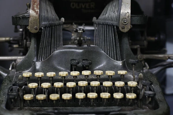 Close-up of antique typewriter