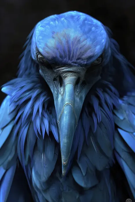 Framed Print : Close-up of blue bird. (AI Generated) Framed Print : Close-up of blue bird. (AI Generated)