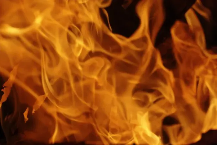 Framed Print : Close-up of fire flames, Jodhpur, India