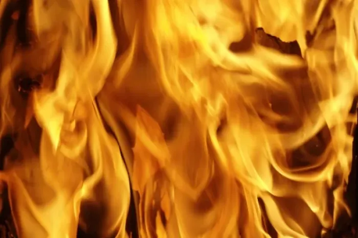 Framed Print : Close-up of fire flames, Jodhpur, India