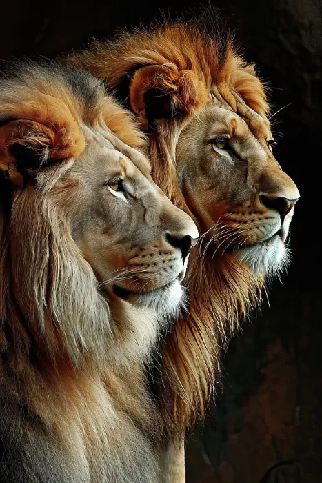Framed Print : Close-up of male lions. ©Jim Zuckerman / Jaynes Gallery / DanitaDelimont.com Framed Print : Close-up of male lions. ©Jim Zuckerman / Jaynes Gallery / DanitaDelimont.com