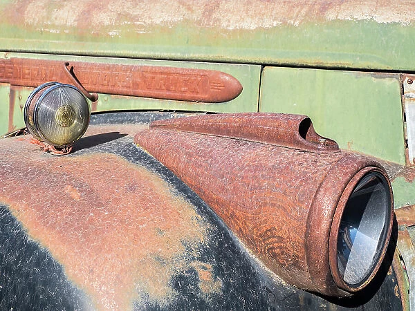 Close-up detail of old trucks in the Palouse