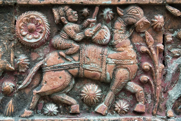 Close-up of relief carving, Puthia Temple Complex, Rajshahi Division, Bangladesh