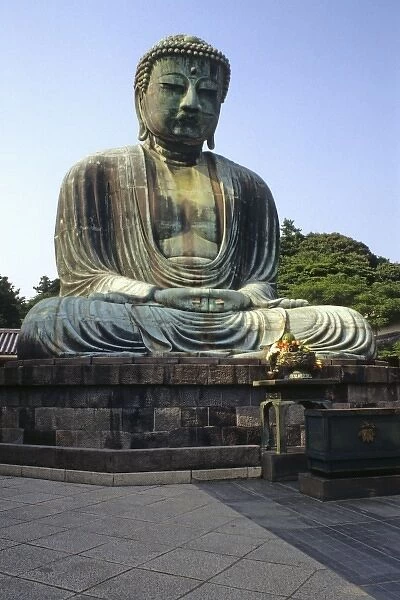Close-up of one of wonders of the world Great Buddha in Kamakura Japan