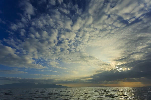 Cloud formations after sunrise, Hulopo e Bay, Lanai Island, Hawaii, USA