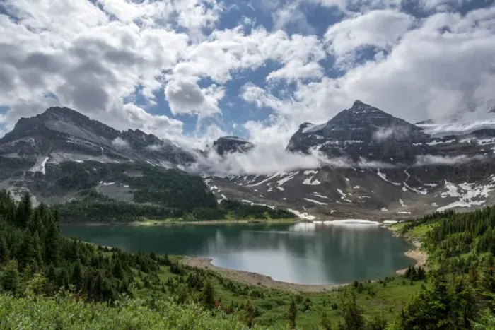 Framed Print : Clouds over an alpine lake in Assiniboine Provincial Park Framed Print : Clouds over an alpine lake in Assiniboine Provincial Park
