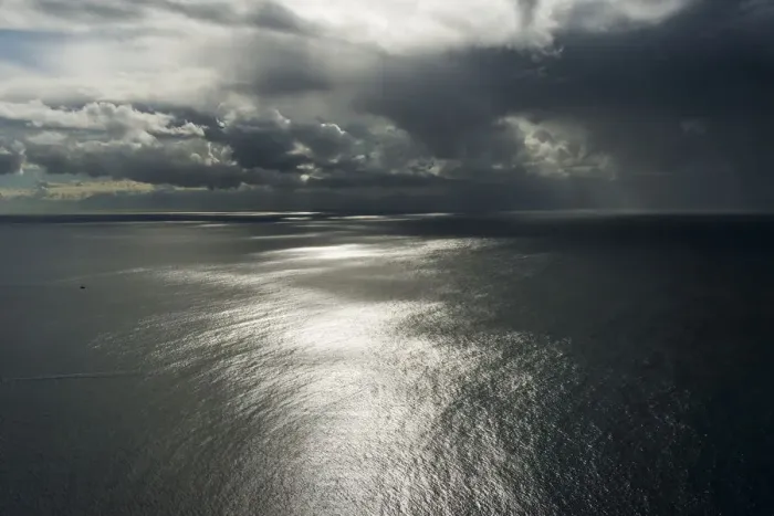 Framed Print : Clouds above ocean. Cape Point, Cape Peninsula, South Africa